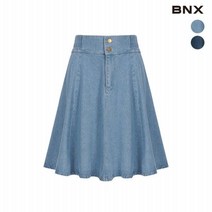 [BNX] 여성 더블 버튼 밴딩 데님 미니 스커트