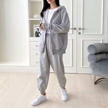 코지 여자 이지웨어 심플 기모 메가핏 박시 후드집업 자켓