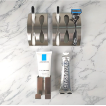 CH1578287 인더스트리얼 스텐인리스 욕실 칫솔 면도기 비누 휴지 벽부착 후크 행거, 1개, 컵칫솔걸이(스텐)