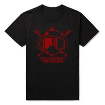 스키 플레이트 숏스키 The Mountains Are Calling T 셔츠 남성 여성 스키 스노우보드 멋진 디자인 코튼, 14 BLACK_01 XS