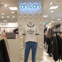 온앤온 NC11 배색 레터링 티셔츠 JW2ME420 WH