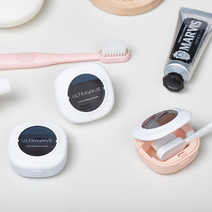 UVC LED 휴대용 칫솔살균기 건조 히팅 무선 자외선 소독기 칫솔 보관 케이스 거치대 꽂이 걸이 TS01+충전기 set, 핑크피치+충전기