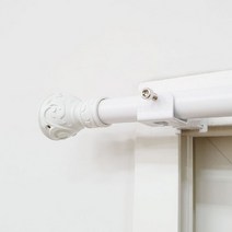 편한리빙 무타공 못없이 다는 커튼봉 브라켓 + 커튼봉 세트, 화이트 130-240cm