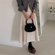 [밀키웨이] 간절기 하객룩 핀턱 주름 롱 스커트 5color