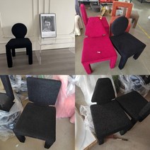 고급 식탁의자 엔틱 프렌치 유럽풍 의자 북유럽 크리 에이 티브 그물 레드 블랙 양고기 벨벳 다이닝 홈 현대 미니멀리스트 스타일 스툴 백 메이크업, [15] 블루 [라운드] 테디 벨벳