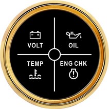 유면계 유량계 52mm 알람 게이지 미터 볼트/오일/수온/체크 엔진 표시기 4 LED 알람 표시기 게이지 백라이, 04 800-00258