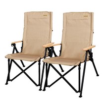 에이그라운드 리클렉스 4단 각도조절 캠핑체어 폴딩 캠핑의자 1+1 본품 총 2개, 탄색+탄색