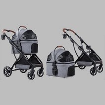 강아지 고양이 유모차 소형견 개모차 카시트, 그레이