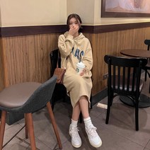 쀼팩토리 프리미엄 텍사스 후드 데일리 롱 원피스