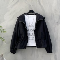 [행복여] 뮤즈 스트링 바스락 바람막이 후드 집업