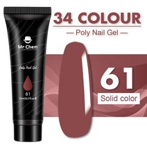 as젤 네일 Mr Chem 폴리 UV 젤 매니큐어 15ML 연장 컬러 아트 페인팅 에나멜 uas, [61] 61, 1세트