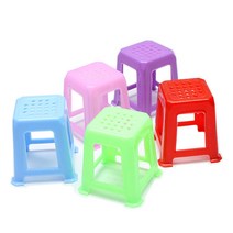 미니어쳐가구/플라스틱 사각간이의자(대) 색상선택, _9138_분홍