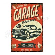 내 차고 내 도구 내 규칙. 석유와 주유소를 위한 복고풍 주석 기호 빈티지 금속판 그림 벽 장식, 17, 20x30cm, 17