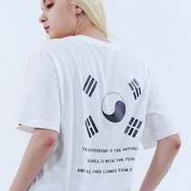 오리지널데이 남자 여자 라운드 반팔티 태극기 국뽕 대한민국 프린팅 세미 오버핏 커플 시밀러룩 빅사이즈