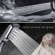 지니홀딩스 수압상승 절수 샤워기 폭포물살 샤워헤드, 1개