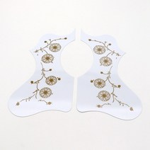 방음재왼쪽 및 오른쪽 ej200 포크 어쿠스틱 기타 보호 픽가드 골드 플라워가 있는 스크래치 방지 플레이트, 왼쪽과 오른쪽 흰색