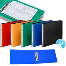 PP 펀치레스화일(A5)-레버화일 클립 세금계산서 거래명세표 서류보관 문서철 사무용 클리어화일, 녹색