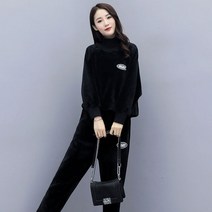 벨벳 트레이닝 세트 루즈핏 기모