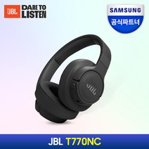 삼성공식파트너 JBL T770NC 액티브 노이즈캔슬링 무선 블루투스 헤드셋, {BLK} 블랙