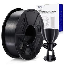 실크 실버 PLA 3D 프린터 필라멘트 1.75mm JAYO 0.65kg 스풀 인쇄 소재 실크처럼 빛나는 표면 깔끔한 목재 대부분의 FDM 프린터에 적합 650g, 1kg Silk Black