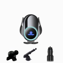 Ecool 폭스바겐 고속 무선 충전 핸드폰 거치대 티구안 골프 폭스바겐로고 QC 3.0 시거잭 무료, 뉴 티구안(11~16년), Volkswagen black1