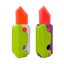 위트렌드 정품 야광 당근칼 장난감칼 당근나이프 미니 플라스틱칼, 펀치 그린+믹스 퍼플그린_1+1세트