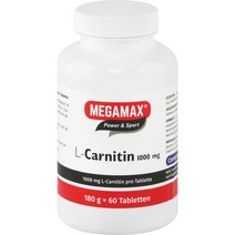 [독일 내수 정품](메가맥스) MEGAMAX L-Carnitin 1000 mg Tabletten 60St