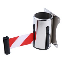 shangren 벨트 정지 큐 (2-5 미터) 야외 군중 제어-스테인레스 스틸 벽 마운트 보호 테이프 개폐식 리본 배리 8 가지, 설명, 레드 화이트 5 미터, 설명