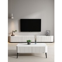 75인치 티비 다이 아파트 TV선반 86인치 와이드 장, 2.0m 2플랩도어 2서랍