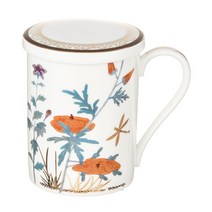 한국도자기 초충도뚜껑머그, 부용화