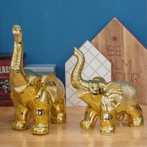 집안 도자기 장식품 재물운 황금코끼리1P 특이한물건 기분좋은템 카페소품 리빙용품 인테리어소품 공간장식, 소(317-1)