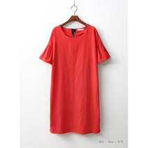 데일러뷰 린넨면 뒷목 끈 박스 루즈핏 원피스