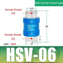 HSV-06 공압 핸드 슬라이드 밸브 유량 제어 수동 스위치 G1/8 1/4 3/8 1/2 BSPT 나사, 09 HSV-06