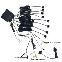 지게차후방감지기 굴삭기 후방경보기 5 인치 자동차 미러 모니터 시각 주차 레이더 시스템 비비 알람 8 센서 전면 카메라 IR 후면 보기 세트 지원, Radar system+Gray Sensors