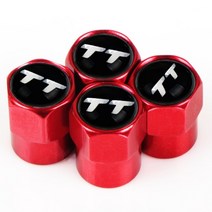 4pcs 자동차 휠 타이어 공기 밸브 캡 audi a4 a3 a6 q3 q7 tt 용 컬러 ​​브랜드 로고가있는 스템 커버, tt 빨간색 작은