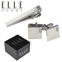 ELLE HOMME 엘르옴므 넥타이핀/커프스 세트- 매트크리스탈