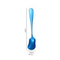 스텐 아이스크림 스푼 아이스크림 스푼 커피 스푼 요구르트 디저트 스푼 키위 꿀 작은 스푼, 블루 아이스크림 스푼