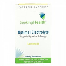 Seeking Health 옵티멀 일렉트롤라이트 레모네이드 스틱 팩 30개 각 8 18g(0 29oz), 30 개