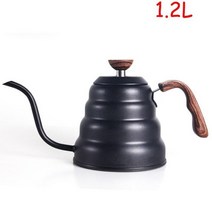 커피포트 드롱기 커피드립퍼 핸드드립주전자 커피머신 온도계가 있는 1.2l 스테인레스 스틸 차 커피 주전자 커피 포트 위에 붓는 구즈넥 얇은 주둥이 스토브에서 작동, 열하나