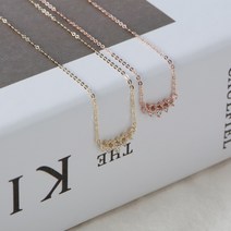 피플스파티14K 18K 목걸이 데일리 핑크골드 벨 여자 금목걸이 기념일 선물 러프다이아 목걸이
