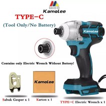 임팩 트 전동 전기 라쳇 렌치 12V 무선 소켓 K molee-도구 DTW2 5 2 IN 1 520N.m 하이 토크 브러시리스 트 1/2 및 1/4 인치 마끼다 V 배터리와 호, 미국, 03 TYPE C No Battery