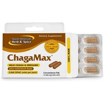 미국직구 북미 허브 & 스파이스 차가맥스 - 12 베지 캡슐 - 차가 야생 버섯 서플먼트 - 어답트 지지 인듀어런스 및 스태미너 - 비 GMO - 90인분, 수량, 상세참조