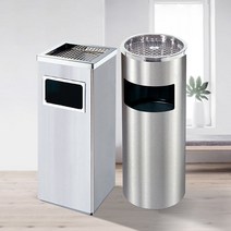 스테인레스 업소용 야외용 스탠드 야외재떨이휴지통 재털이 스탠드, 원형 야외재떨이