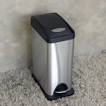 [천삼백케이] [라이프스토리] 스텐 사각 폐달 휴지통 8L 화장실 카페 대형쓰레기통