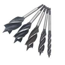 목공 오거 드릴 비트 4 플루트 연장 목재 컷 드릴링 도구 구멍 커터 도어 잠금, 10mm