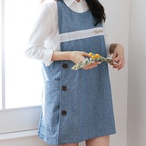 네이처데코 레이스 앞치마, 블루, 1개
