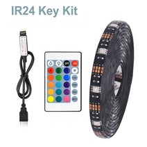 2구 3구 5구 8구 멀티탭 IP65 방수 5M SMD 5050 RGB LED 조명 스트립 USB 램프 유연한 테이프 TV 배경 홈, 01 IP20 No Waterproof_01 1 M, 04 Black PCB IR24 Key
