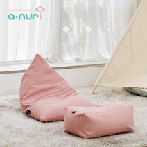 아누리 허그 키즈 빈백, 워싱핑크, 1+1_빈백+팔쿠션