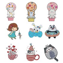 어린이 보석십자수 스티커 유아 비즈 큐빅, 02_여아용, 7개