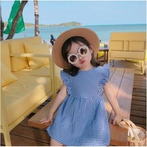 [당일발송]주니유니 국내배송 체크리본원피스 아동원피스 유아원피스 자매옷 바캉스룩 시원한원피스
